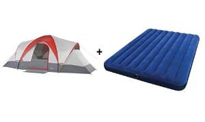 Ozark Trail Weatherbuster 9 Person Dome Tent with Two Bonus Queen Airbeds Value Bundle