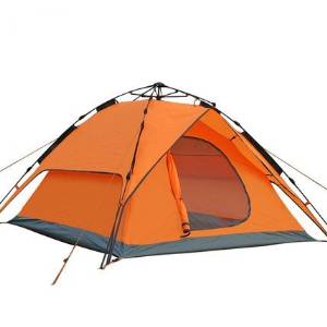 QQ Outdoor Automatic Three-To Four-Person Folding Camping Tent Camping Double Speed Drive Rain Tent