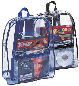 Clear PVC Backpack- Black Trim Case Of 50