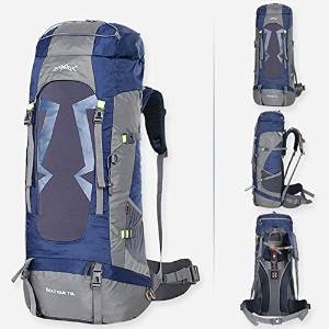 70L Camping Traveling Mountaineering Waterproof Backpack -Color: Dark Blue