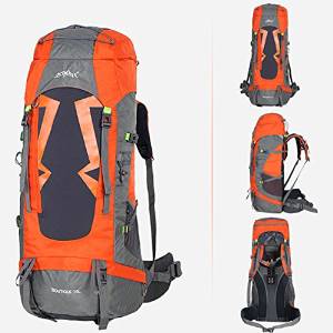 70L Camping Traveling Mountaineering Waterproof Backpack -Color: Orange