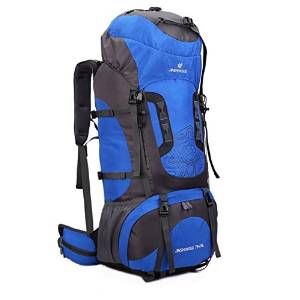 80L Tactical Camping Hiking Traveling Mountaineering Backpack -Color: Blue