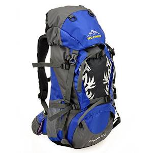 50L Camping Hiking Traveling Mountaineering Backpack -Color: Blue