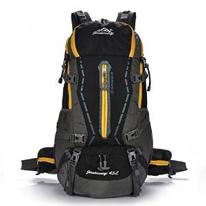 45L Tactical Camping Hiking Traveling Mountaineering Backpack -Color: Black