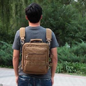 Camping Backpack Military Tool Shoulder Bag , Brown