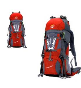 Tourism Sports Outdoor Mountaineering Backpack 60 L Travel Backpack Waterproof Light Red Men and Women