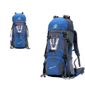 Tourism Sports Outdoor Mountaineering Backpack 60 L Travel Backpack Waterproof Light Blue Men and Women