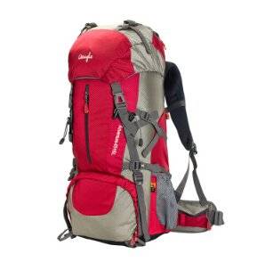 Outdoor Mountaineering Backpack Waterproof Outdoor Travel Running Water Bag Backpack Men and Women Red Suspension Version of 55 + 5 L