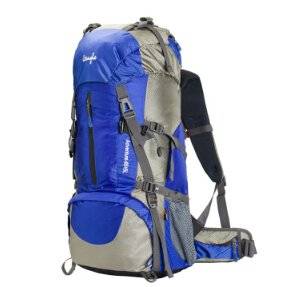 Outdoor Mountaineering Backpack Waterproof Outdoor Travel Running Water Bag Backpack Men and Women Blue Suspension Version of 55 + 5 L