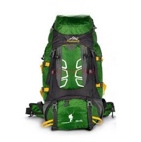 The New Sports Outdoor Bag Mountaineering Bag Men and Women 55 L Green Backpack Large Capacity Travel Bag