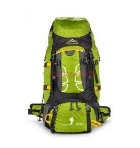 The New Sports Outdoor Bag Mountaineering Bag and Backpack Large Capacity Bag 55 L Fluorescent Green