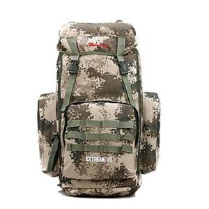 Outdoor Fashion Waterproof Polyester Climbing Bag Camouflage Large Capacity Backpack , Khaki