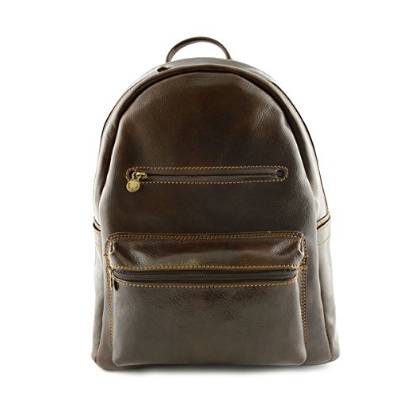 Leather Backpack Dark Brown - Made In Italy