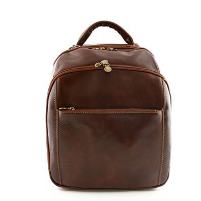 Italian Leather Backpack Color Brown - Made In Italy Leather Bags