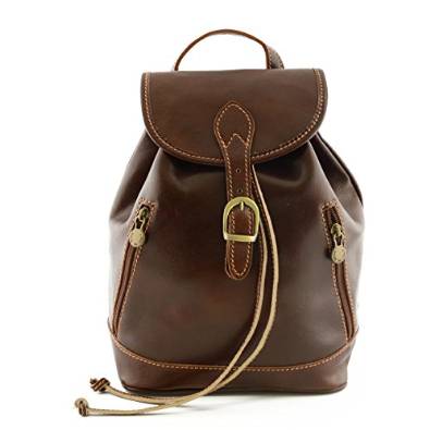 Italian Leather Backpack Color Brown - Made In Italy Leather Bags