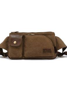 Kaukko Multifunctional Unique Vintage Canvas Waist Pack Avail , brown