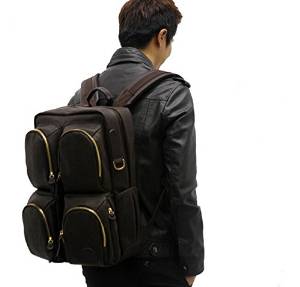 SNEED-Men's fashion square shoulder bags backpack travel bag multi-function travel backpack