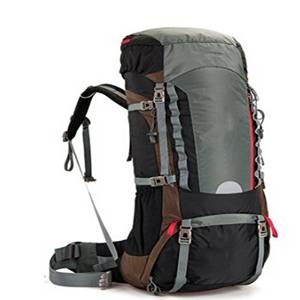 Generic Backpacker Hiking Backpack with Waterproof Cover Grey