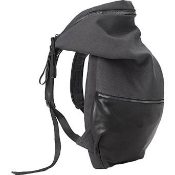 Cote&Ciel Nile Alias Split Cowhide Leather Backpack - Agate Black/Charcoal Canvas