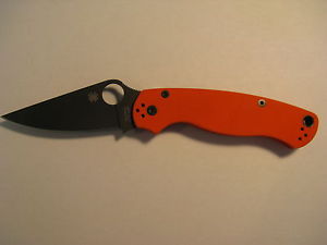 Spyderco Paramilitary 2 Orange scales Black CTS-HXP Blade Sprint Run new