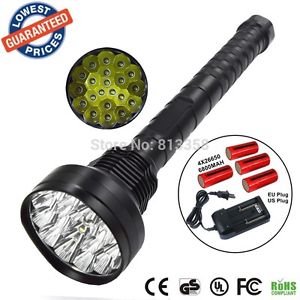 1Super Bright 21000LM 21x CREE T6 LED Flashlight Torch Tactical Hunting charger