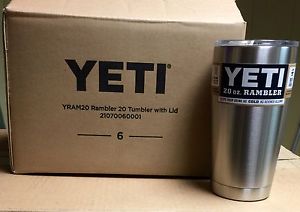 Yeti 20oz Rambler Stainless Steel Tumbler 6 Pack