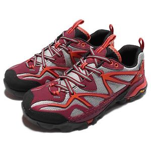 Merrell Capra Sport Gore-Tex Womens Red Grey Outdoors Hiking Shoes ML35404