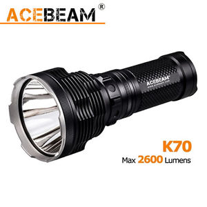 ACEBeam K70 Cree XHP35 HI LED 2600lm 1300m Magnetic Ring Flashlight Black