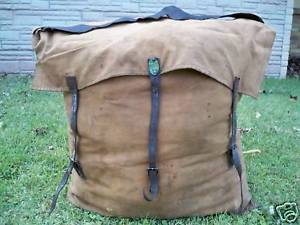 1882 Duluth PATENTED "Poirier Pack STRAP Sack" BWCA Hiking Backpack Made in USA