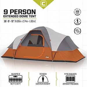 9 Person Extended Dome Tent - 16 x 9