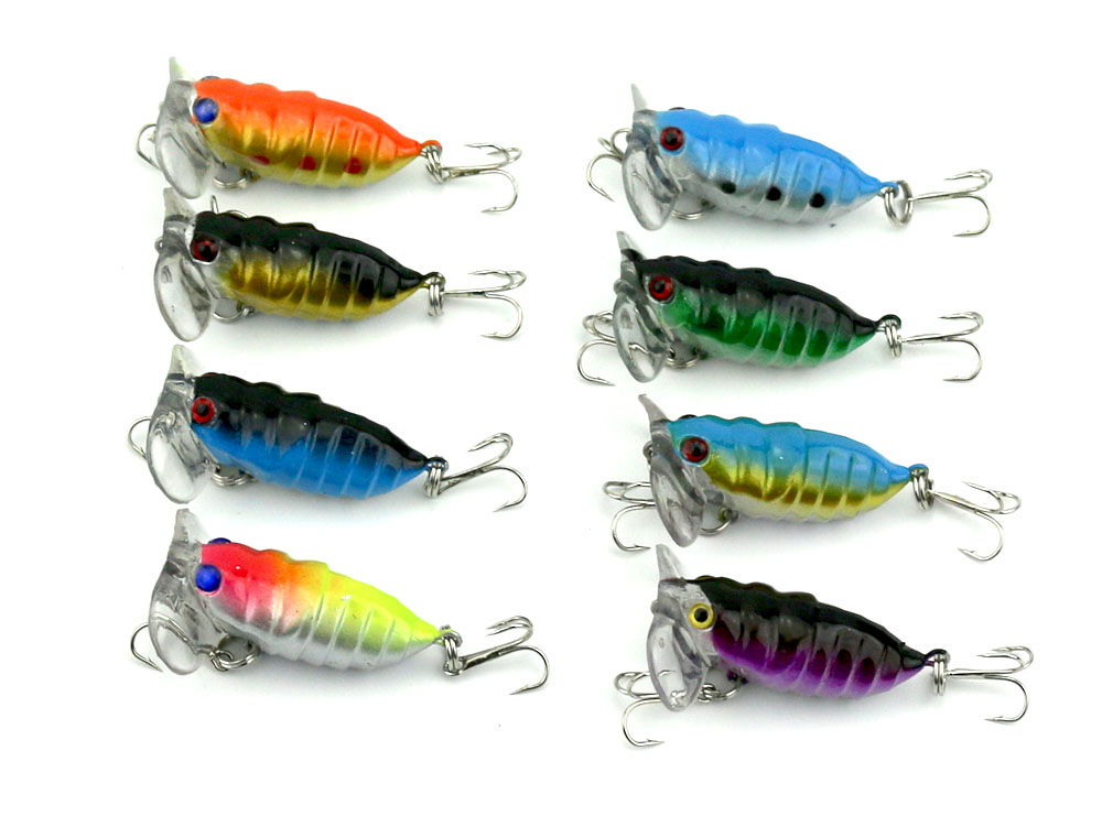 2016 Wholesale cicada lure 1000pieces/Bag plastic hard fishing lure 4CM 4.4G insect bait free shipping