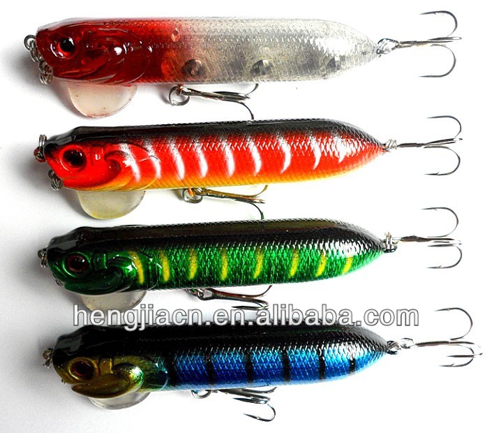 Free Shipping 95mm Popper fishing Lure 9.5CM 18G fishing hooks top water float lure Popper hard hook,plastic japan fishing lure