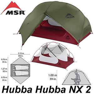 MSR HUBBA HUBBA NX Tenda Leggera 2 Posti da Viaggio Moto Trekking 06204