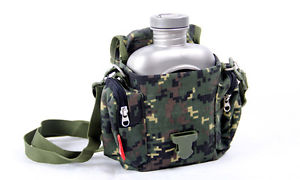 Army Canteen Titanium 1100ml Water Bottle+700ml Cup Folding Handle Lunch Box&Bag