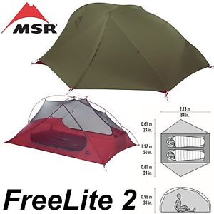 MSR FREELITE 2 Tenda Leggera 2 Posti da Viaggio Moto Trekking Freestanding 09309