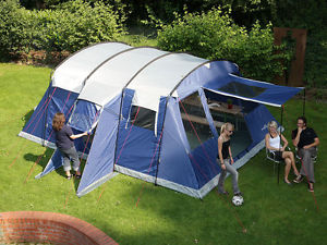 SKANDIKA MILANO 6 PERS TUNNEL TENDA FAMIGLIA ZANZARIERA BLU 580x410 CM NUOVA