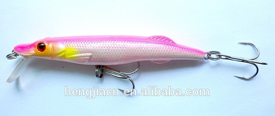 Wholesale 500pcs lure Plastic Minnow Lure Hard body Stick bait minnow lure 9cm 6.1g 6#hooks japan fish lure free shipping