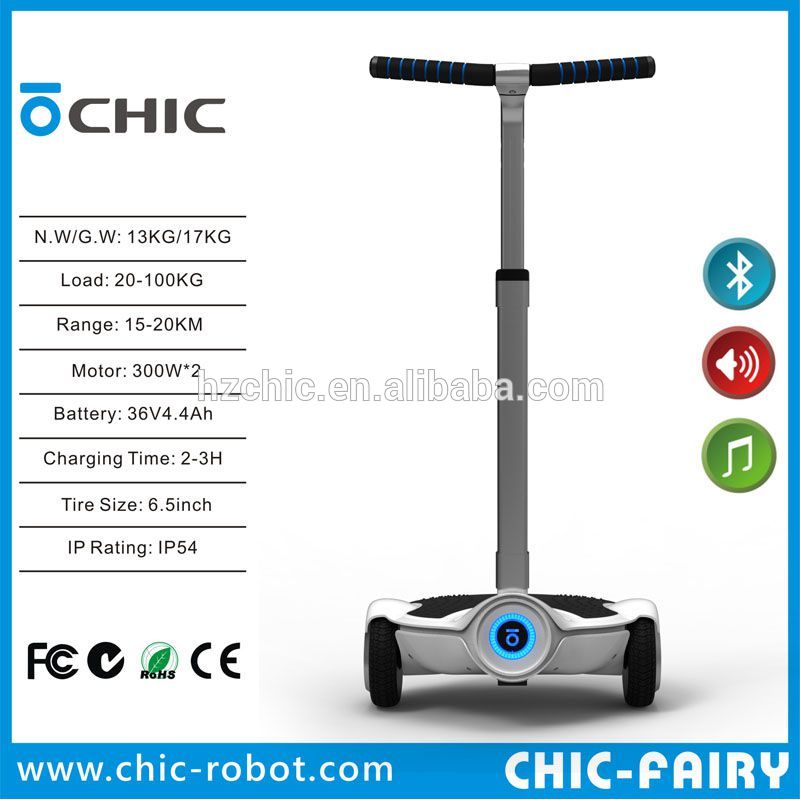 White Chic Fairy self balancing scooter with APP Bluetooth Speaker