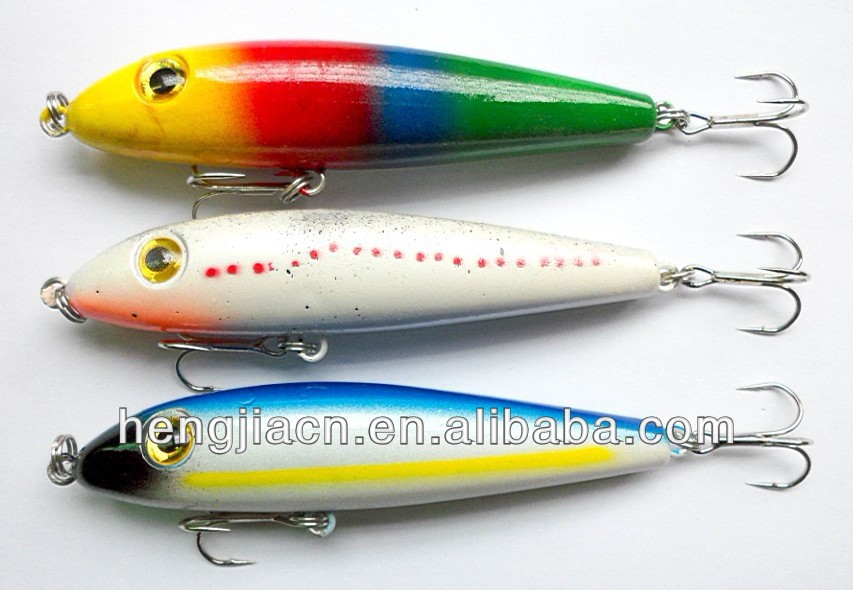 90MM Hard plastic fishing lures Minnow fishing tackle lures Pencil Fishing lures 9CM 12G hooks CRANKBAIT HOOKS free shipping