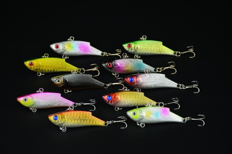 2000pcs 55mm Vibration FISHING LURES CRANKBAITS HOOK BASS 5.5CM 10G 8#hooks VIB hard plastic sea fishing tackle hard bait