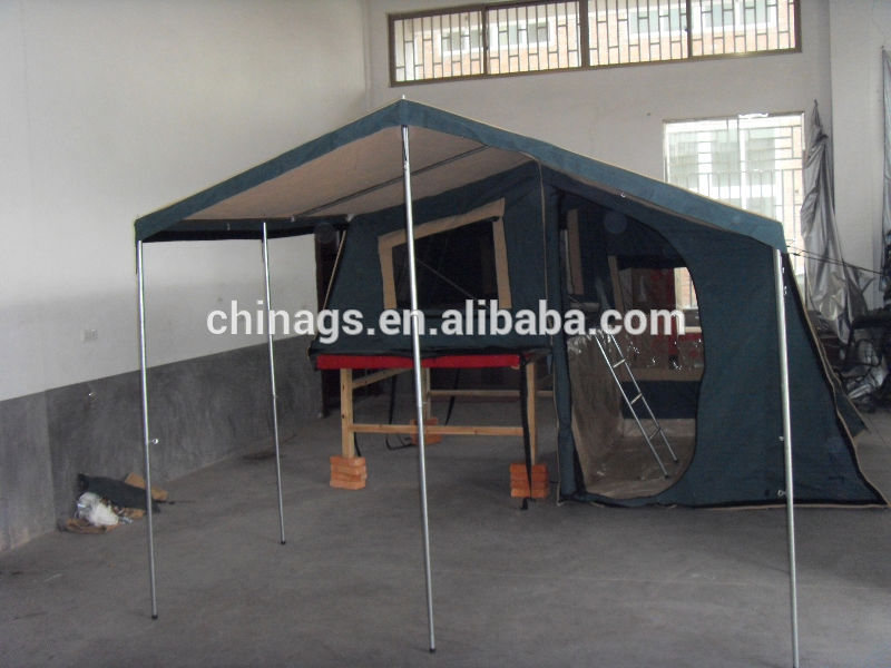 Fashionable Aluminum Pole Canvas Fabric Trailer Tent