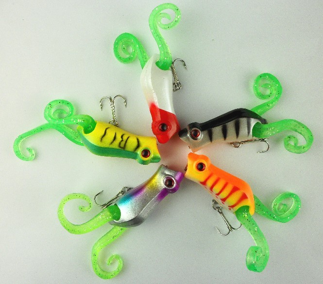 55mm 5 Colors fishing lure Frog lure 5.5CM 10.2G Topwater protein pesca fishing tackle artificial hard 500pcs