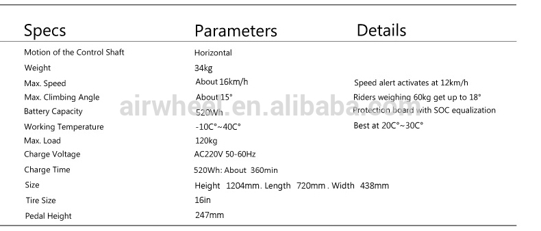 E-Bike A3 airhweel electrical bike side by side wheels