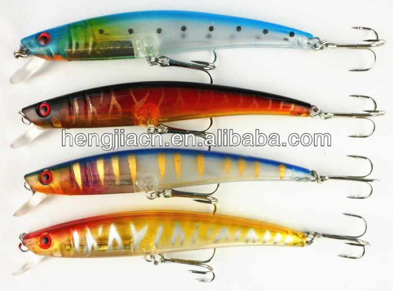 High Shaking lures 500pcs/BOX 4 color,11.5cm 11.2g plastic Long hard fishing lures,Minnow Japan free shipping fishing lures