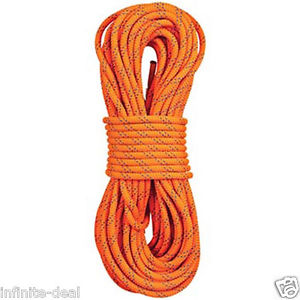 New England KMIII 7/16 x 600 Static Climbing Rescue Caving Rope Polyester Orange