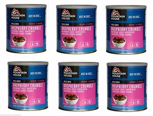 Mountain House Freeze Dried Food  RASBERRY CRUMBLE - Set of 6 Cans New!