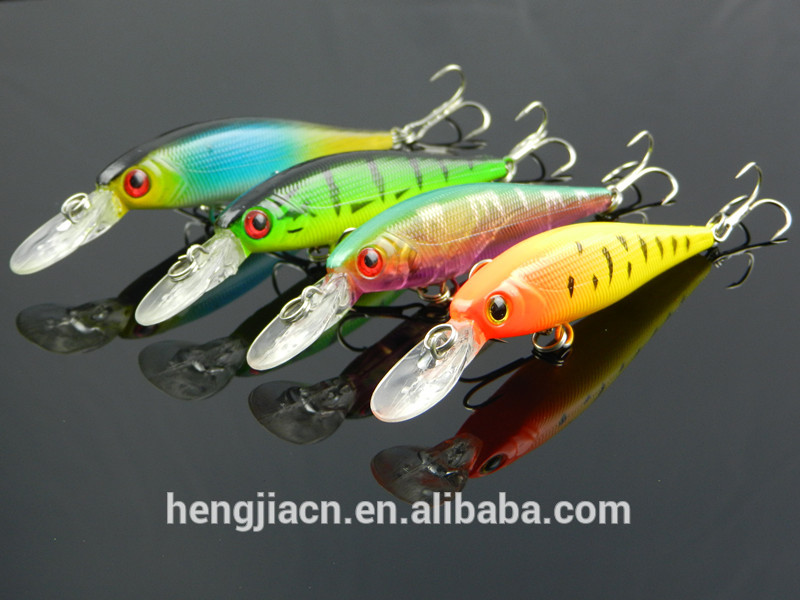 Free Shipping 100mm 9.6g Crank bait Casting minnow lure bait 4 colors treble hard stick stainless steel fishing tackle lures