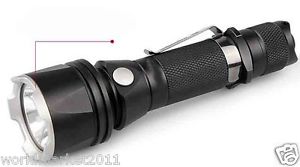 Aluminum Alloy Black Bright Light Long Shots Waterproof Flashlight Torch Lamp