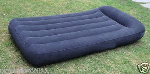 Dark Blue Flocking Fabric L203cm*W152cm*H30cm Air Mattress/Double Inflatable Bed