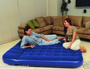 Brillant Blue PVC L203cm*W152cm Pile Coating Double Mattress/Air/Inflatale Bed